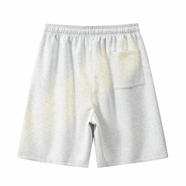 物质公式 美式复古简约学生党纯色基础款日系宽松百搭透气中腰潮牌篮球跑步运动薄款速干沙滩裤系带抽绳直筒五分裤休闲短裤 男女同款