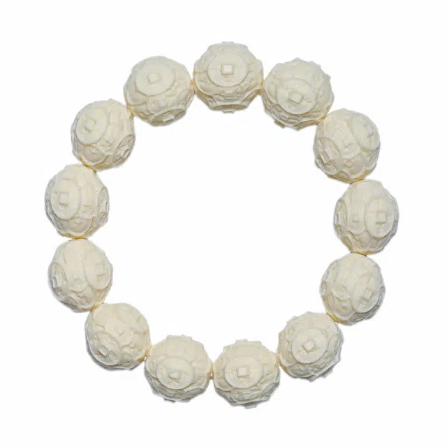 顺丰包邮 灵晔 招财进宝国风新中式小众雕刻珠高级感文玩佛珠转运珠财源广进好运连连念珠再造 象牙果 菩提手串 男女同款情侣款