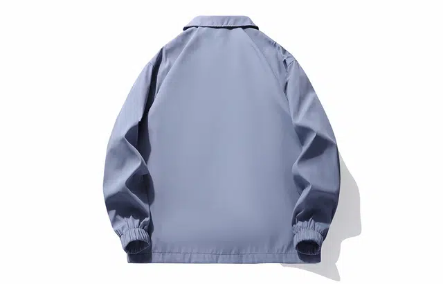 雅鹿 美式复古高街低饱和度纯色简约手写体印花休闲舒适百搭通勤防风防水宽松夹克外套 男女同款 浅蓝