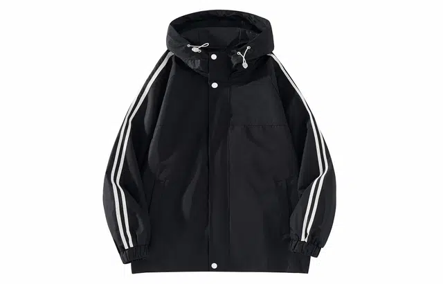 雅鹿 户外基础款防风外套宽松舒适休闲夹克 男女同款 黑色