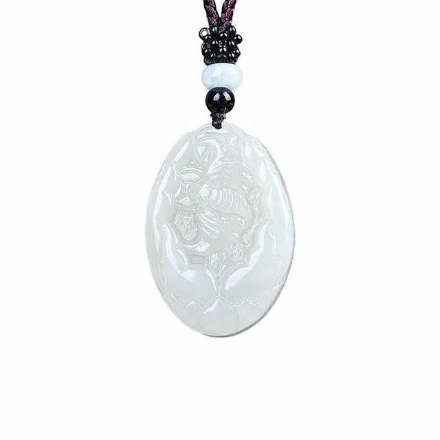 舒杰 小众福在眼前牌 和田玉项链 白玉 男女同款情侣款