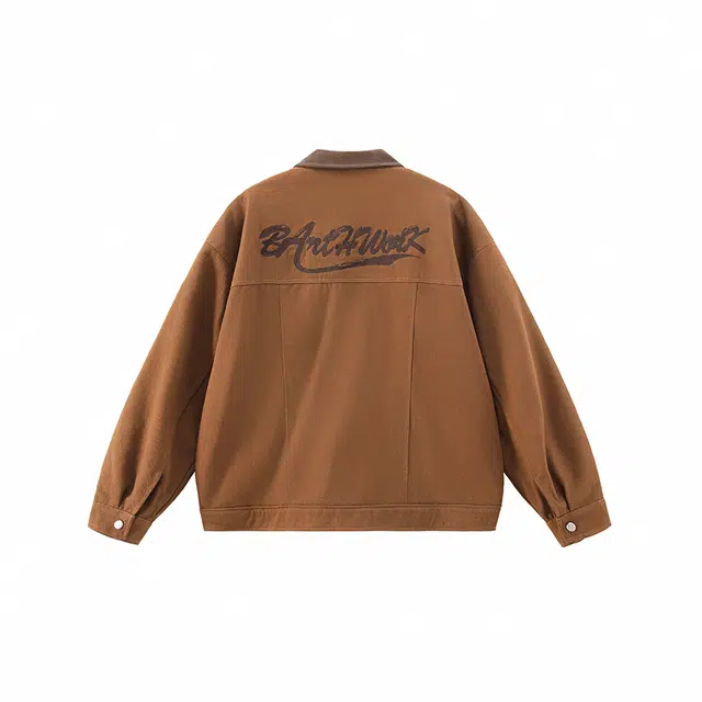 佐菲利 重磅美式复古高街潮牌字母夹克外套 男女同款