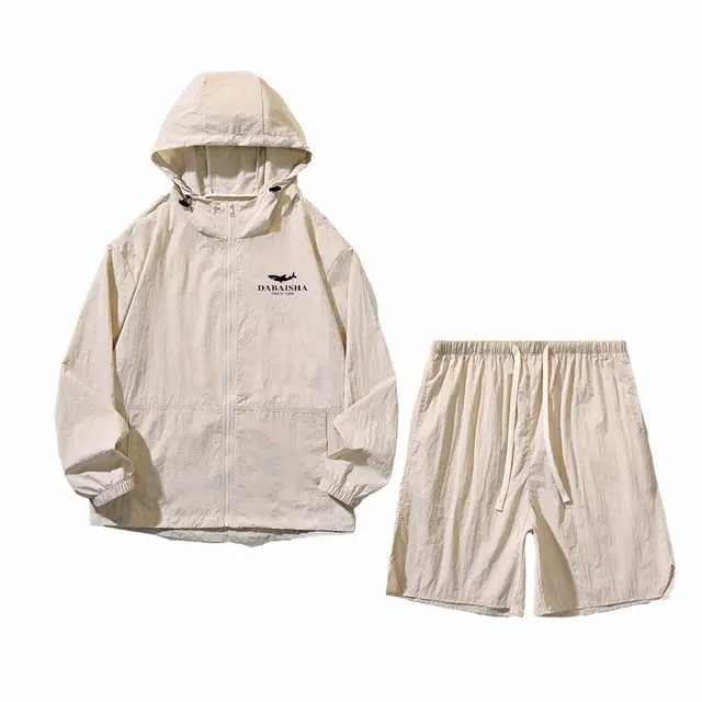 大白鲨 高品质薄款速干短裤透气情侣潮流户外钓鱼服登山裤登山套装防晒服 男款