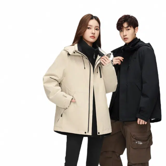 鸭鸭 冬季 户外防寒羽绒服 三合一 男女同款