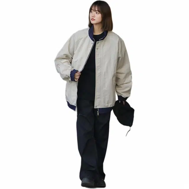 黑恐龙 美式潮牌百搭舒适简洁夹克外套 男女同款