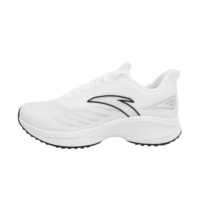 超级安踏 羚跑 舒适 百搭防滑耐磨 低帮 休闲跑步鞋 女款 白黑银