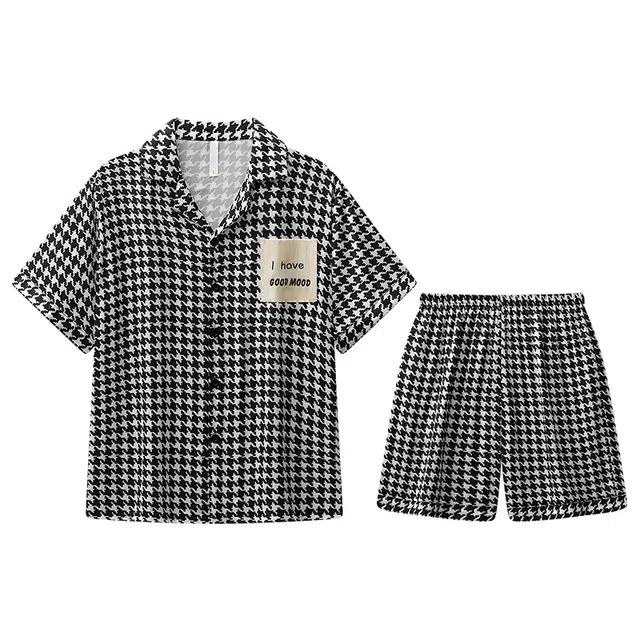 向薇 休闲舒适短袖薄款青少年家居服可外穿睡衣套装 男款 图片色