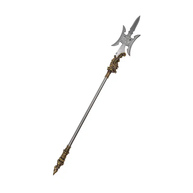 天字号 方天画戟 三国兵器吕布双月武器道具黄铜装刀剑收藏未开刃 成品模型