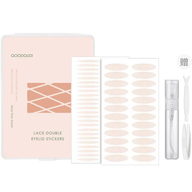 古迪 网纱蕾丝遇水即粘双眼皮贴 喷水型 男女自然无痕隐形肿眼泡美目专用