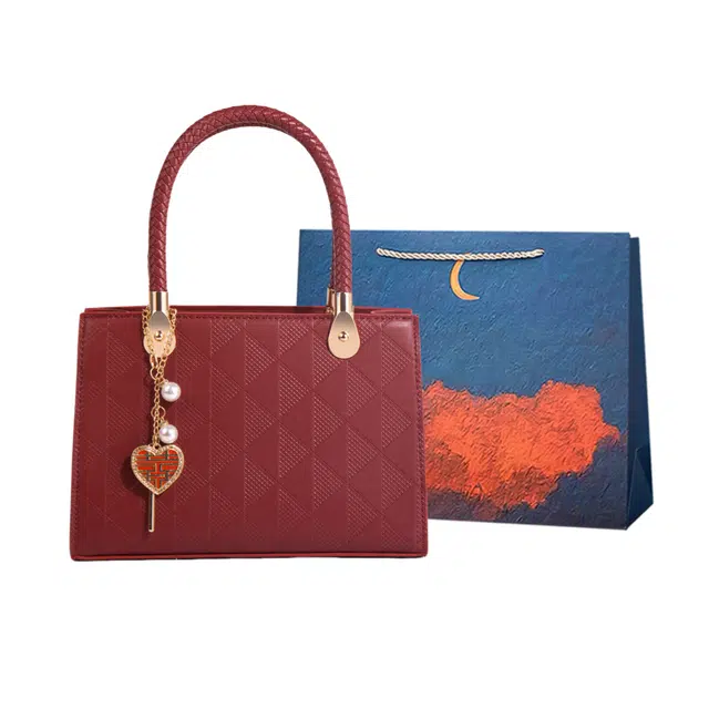 爱尔绅特 高级结婚包新娘包妈妈包 人造革 手提包 女款 红色