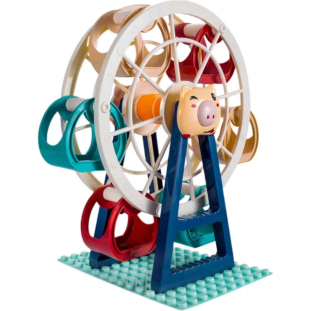 古欧 大颗粒拼装马卡龙色彩摩天轮  安全材质 大脑启蒙 早教益智玩具