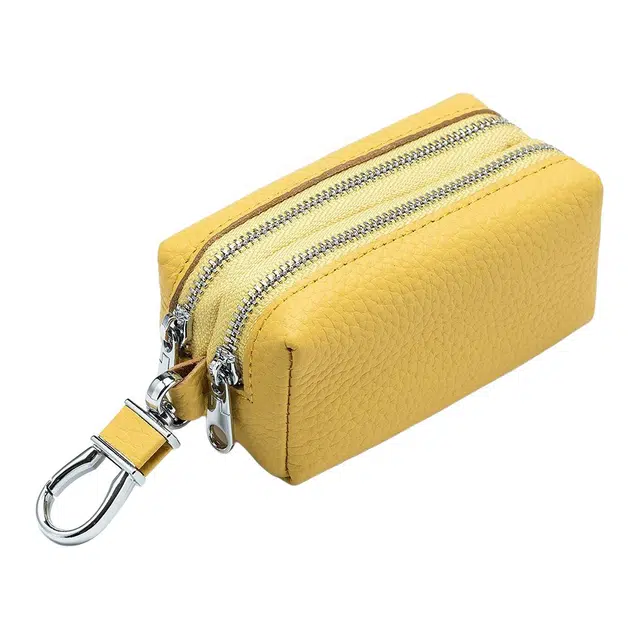 彤彤兔 双层软多功能 头层牛皮 钥匙包 男女同款情侣款 米白色/墨绿色/粉紫色/牛仔蓝色/宝蓝色/黑色/鹅黄色/大红色