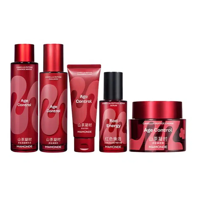 梦妆 山茶凝时多肽水乳洁面霜眼霜护肤套装 滋润补水 五件套