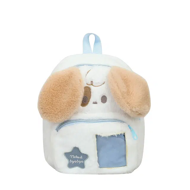 帕克熊 可爱舒适轻松柔软 毛绒 双肩包 常规 女款 粉色/蓝色