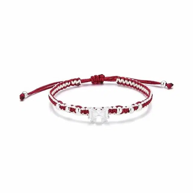 万娜 在逃公主蝴蝶结 甜美编织 高级感气质可调节 合金 手链 男女同款情侣款