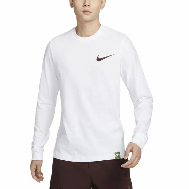 Nike Sportswear Club Crew Long Sleeve Tee White