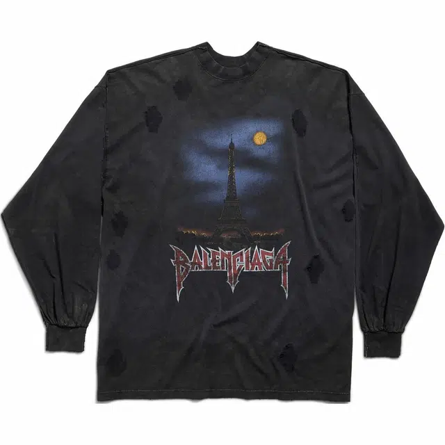 Balenciaga Logo Print Long Sleeve T-Shirt
