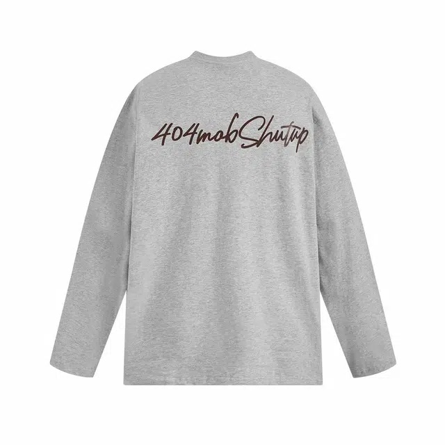 404MOB GANG Logo Print Long Sleeve Tee