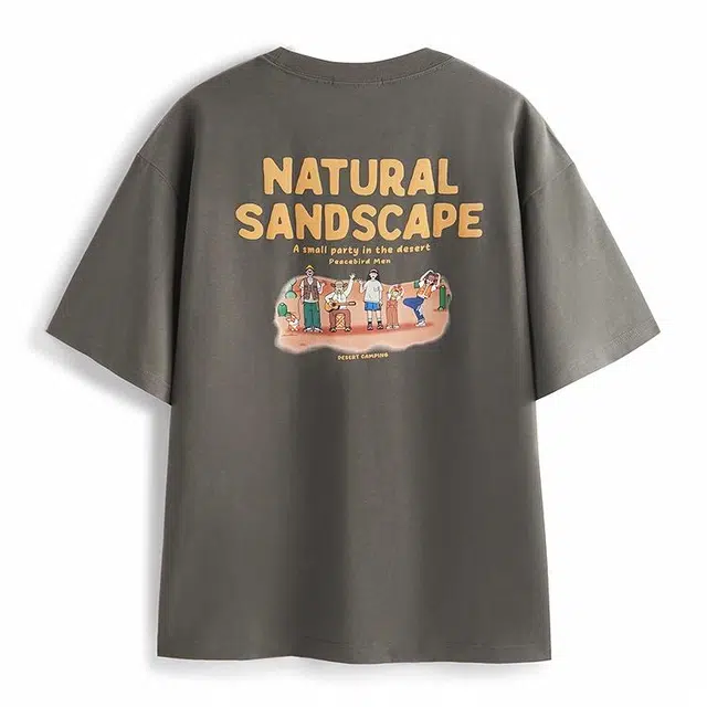 PEACEBIRD MEN Summer Artist Series Colorblock Back Print T-Shirt