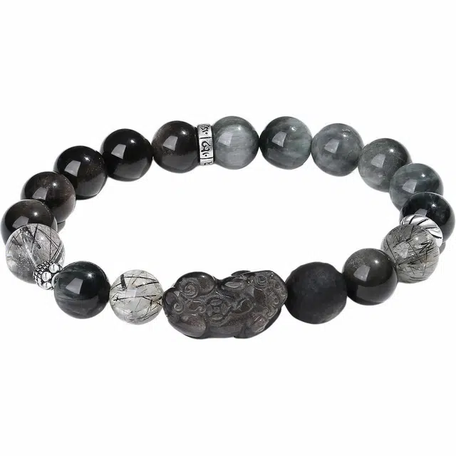 【普陀山官方已过香】 普陀山文创 新中式招财纳福祥瑞貔貅 时来运转鸿运当头转运暴富平安国风复古手饰#好运 水晶 手串 男女同款情侣款