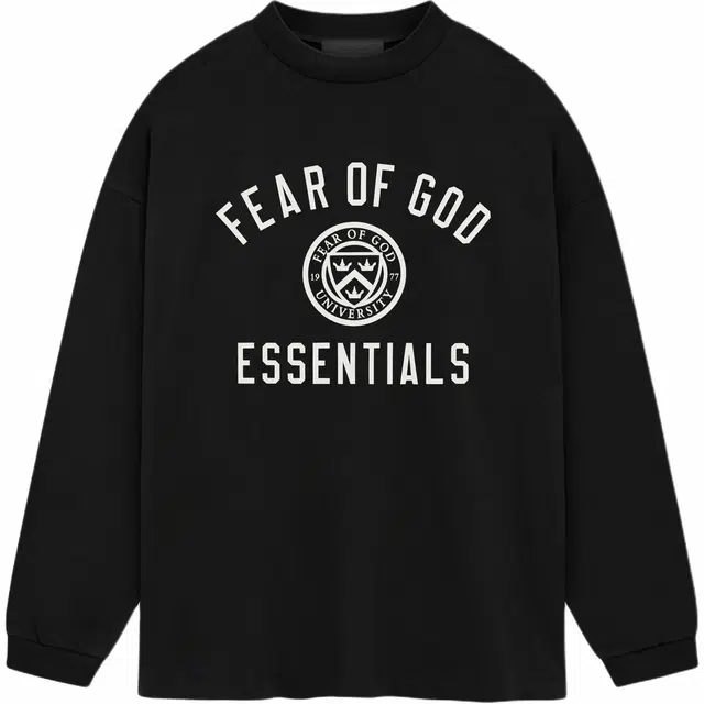 Fear of God Essentials Jersey Long Sleeve Tee Black