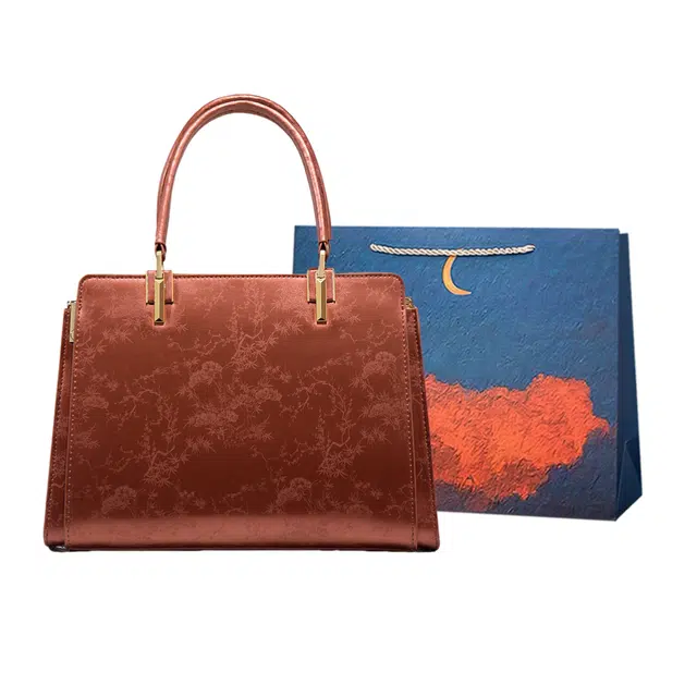 爱尔绅特 新中式国风气质 人造革 托特包手提包 常规 女款 中式红