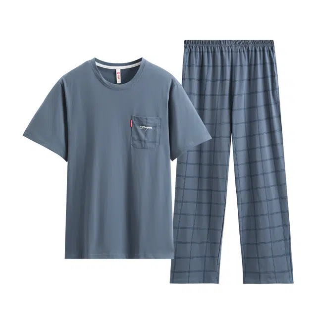 芬腾 纯棉短袖长裤休闲家居服睡衣套装 男款