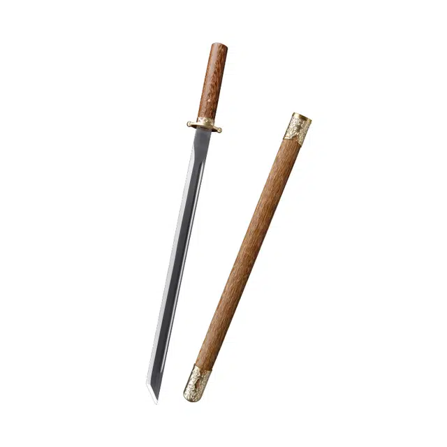 天字号 草芷唐横刀 高锰钢短刀实木鞘黄铜装龙泉兵器收藏未开刃 成品模型