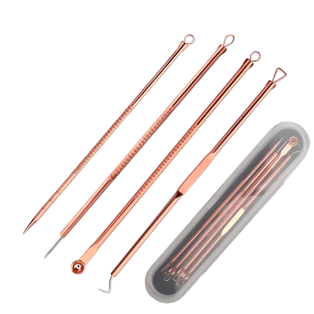 小天籁 粉刺针去黑头针套装挤痘痘工具美容针玫瑰金粉刺针美容工具