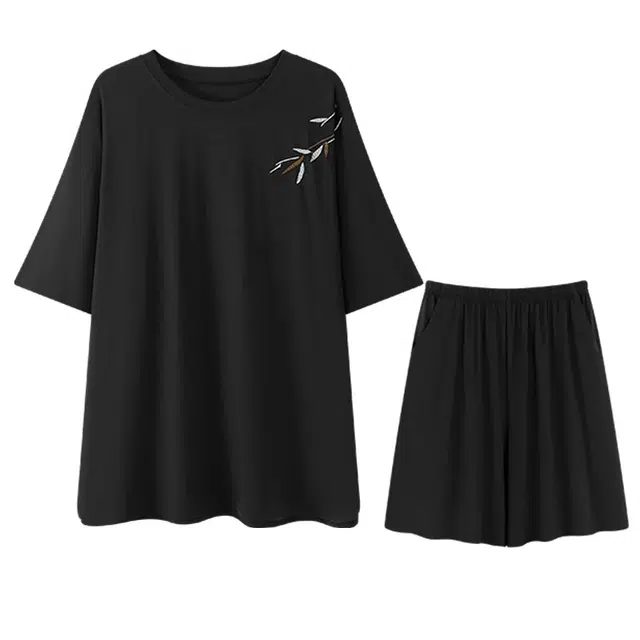 向薇 短袖休闲简约凉感透气亲肤舒适可外穿睡衣套装 男款 图片色