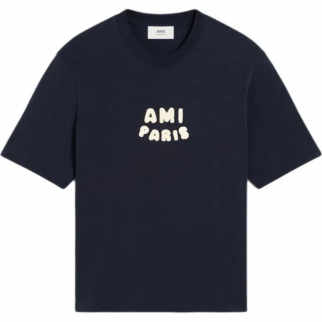 AMIPARIS Logo Crewneck T-Shirt Navy
