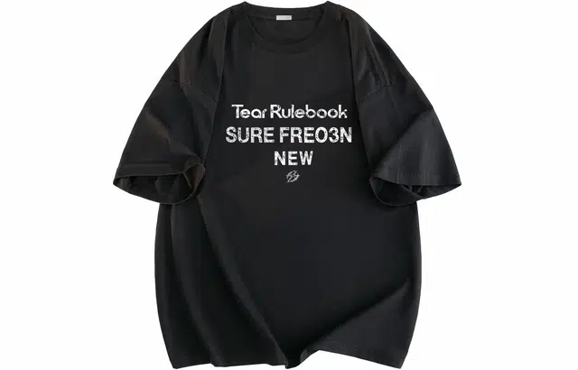 FREO3N Letter Print Crewneck T-Shirt