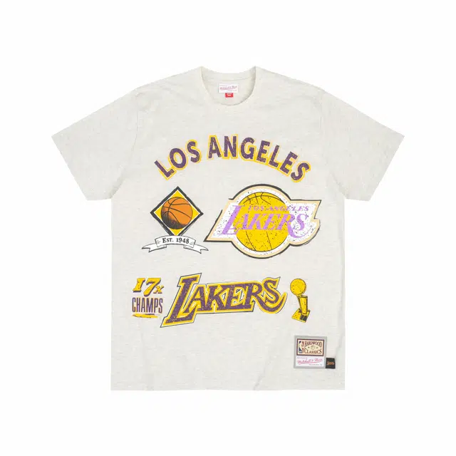 Mitchell & Ness Lakers Logo T-Shirt Oatmeal