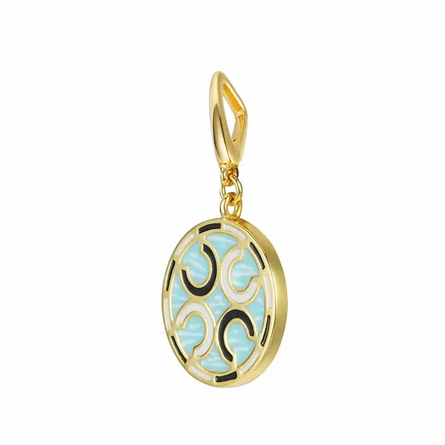 ORANGE CUBE Charm 925