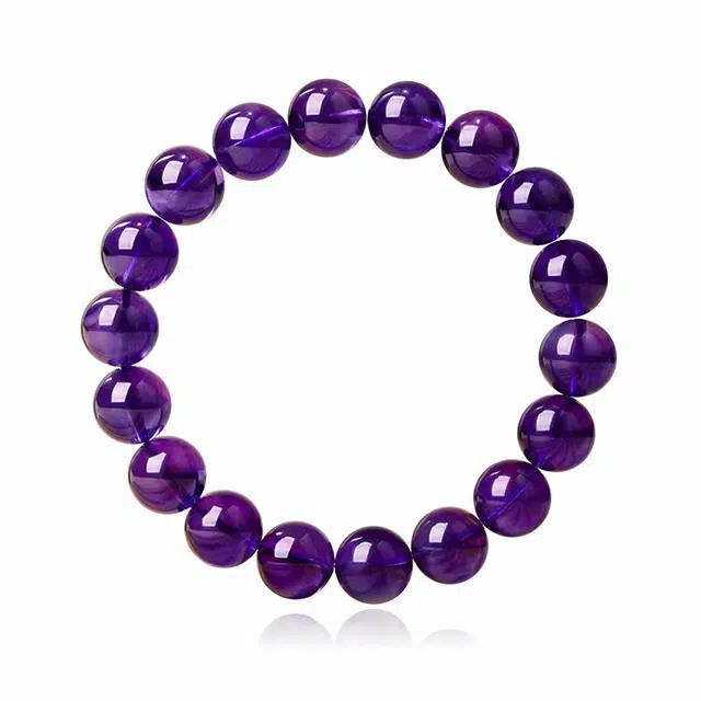 谧月珠宝 九紫离火 新中式国潮乌拉圭帝王紫轻奢精致小众高级感优雅大气收藏级单圈好运天然 紫水晶 手串 男女同款情侣款