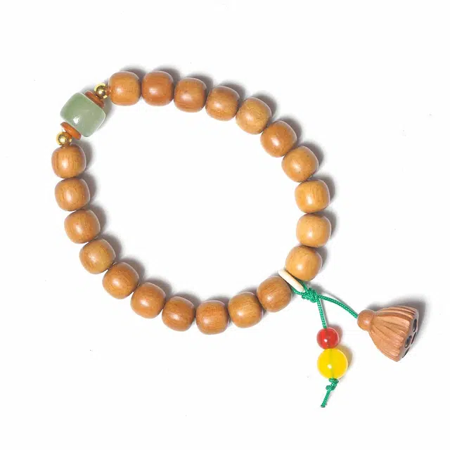 灵晔 新中式文艺小清新莲蓬设计佛珠 好运莲莲 招财纳福国潮转运珠念珠 芭比檀香 手串 男女同款情侣款