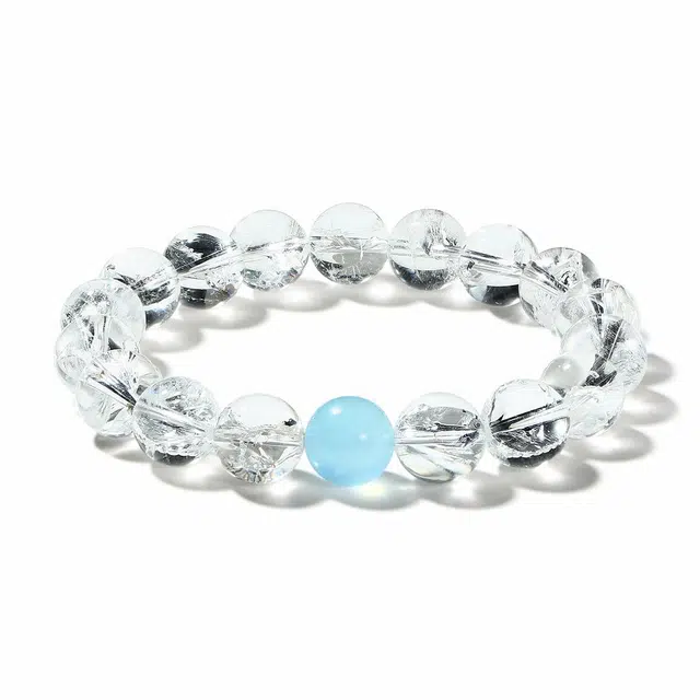 【月海绮念】 普陀山文创 缘起缘续情深意长守护之缘 八方来财小众百搭新中式能量磁场#好运 白阿塞 白水晶 手串 男女同款情侣款