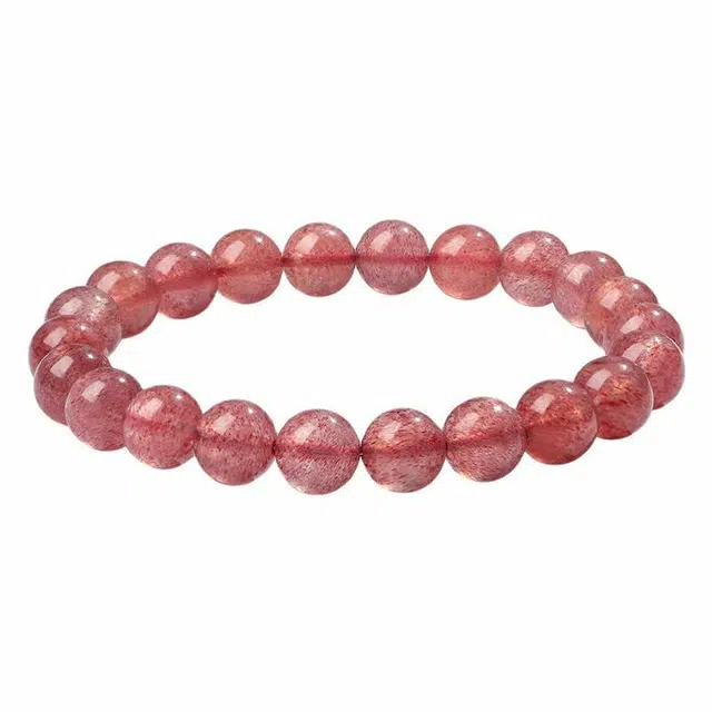 陌阡雪 【缘来是你】桃花朵朵开 粉色浪漫转运招正缘桃花手饰#好运天然 草莓晶 水晶手串 女款