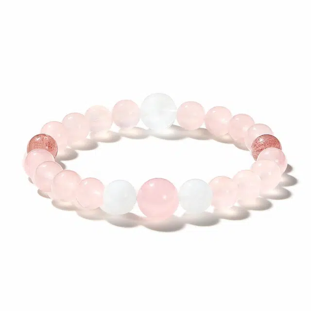 【普陀山官方已过香】 普陀山文创 新中式转运珠 时来运转马粉白幽灵招桃花纳福国风手饰#好运 礼盒装 草莓晶 手串 男女同款情侣款