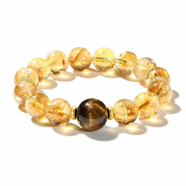 普陀山文创 八方来财乘风破浪一帆风顺 新中式转运珠能量磁场#好运 黄水晶 手串 男女同款情侣款