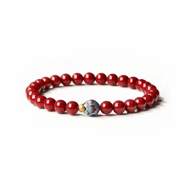 克兰茜 朱事顺遂 财运莲花转运珠 招财纳福新中式本命年国潮精致 复古国风小众轻奢简约潮流百搭 精美礼盒装好运 手串 女款