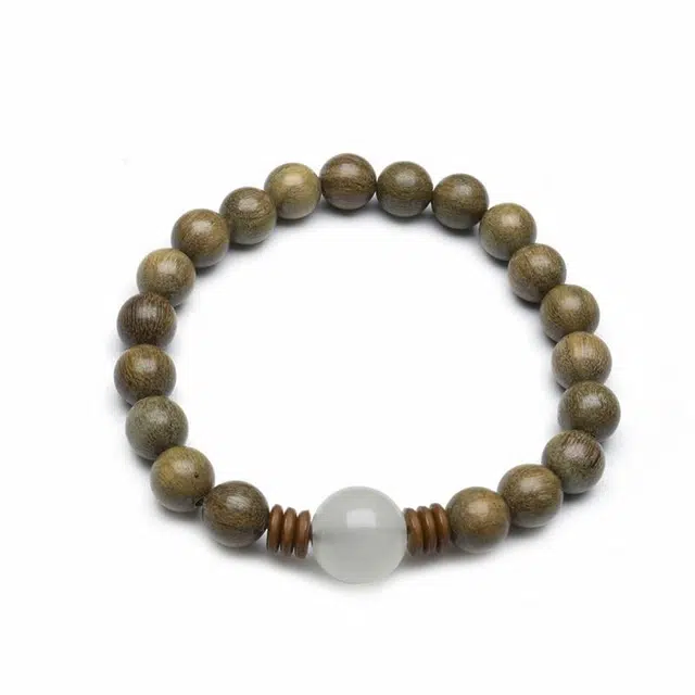 周帝王 八方来财财富圆满诸事顺利平安喜乐福禄吉祥国风新中式佛珠念珠文玩#好运 绿檀 木作手串 男女同款情侣款