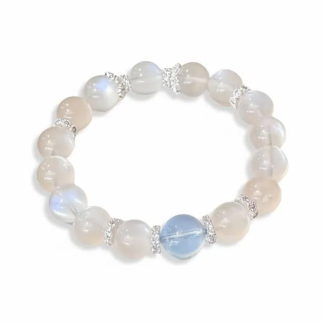 丰运阁 【皎皎月辉海蓝之谜】恋人之石 学业事业爱情稳定情绪释放压力上岸发财 好运转运珠清冷感新中式文玩天然 蓝水晶 手串 女款