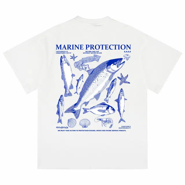 XINYINSU Ocean Series Black Tee