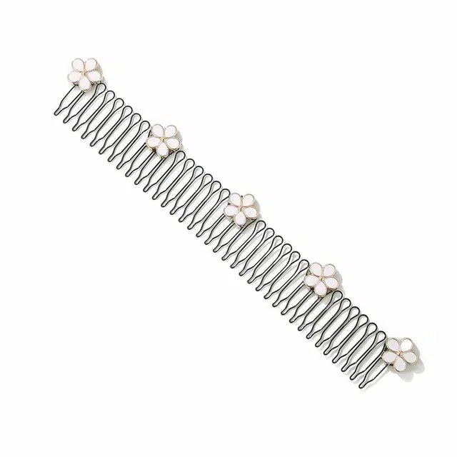 如花梦 气质减龄加长版插梳花朵碎梳整理神器后脑勺插发梳韩 合金 发簪 女款