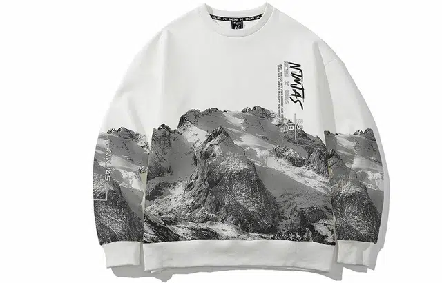 木村三社 数码印花圆领宽松卫衣 男女同款