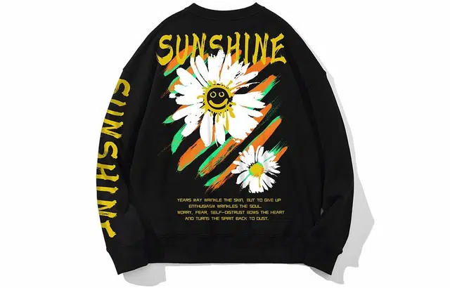 木村三社 纯棉圆领宽松卫衣 男女同款 情侣款