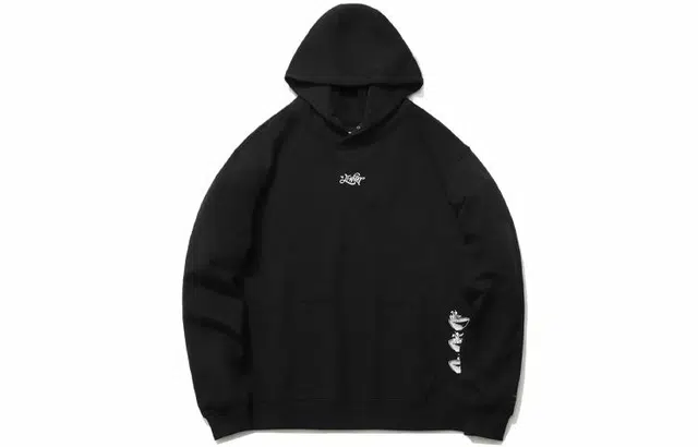 李宁 滑板系列 印花宽松运动套头连帽卫衣 男款 黑色