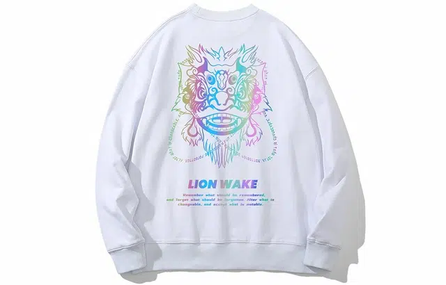 木村三社 醒狮反光印花纯棉卫衣 男女同款