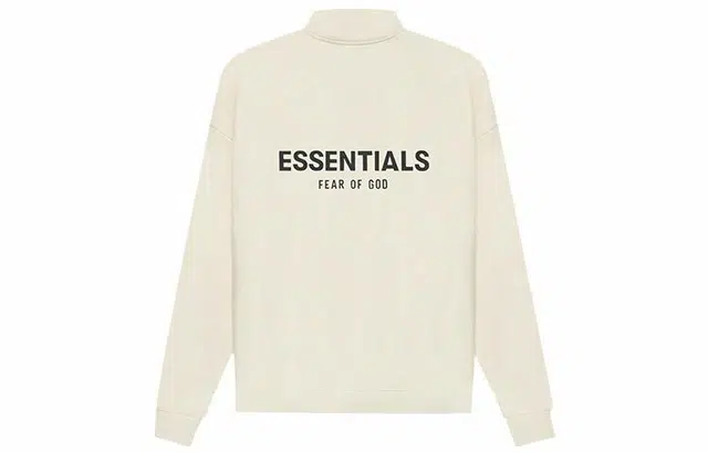 Fear of God Essentials SS21 Mockneck Half Zip ButtercreamCrea Logo